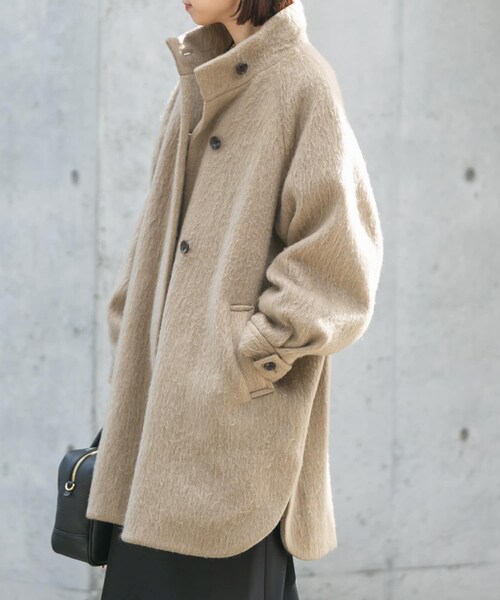 URBAN RESEARCH(アーバンリサーチ)の「バルカラーシャギーコート(テーラードジャケット・レディース・BEIGE/L.BLUE・FREE)」の9枚目の写真