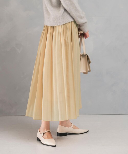 URBAN RESEARCH ROSSO（アーバンリサーチロッソ）の「オーガンジープリーツスカート（スカート・レディース・OFF WHITE/YELLOW・FREE）」の12枚目の写真