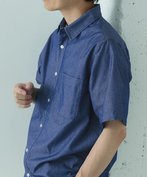 ITEMS URBANRESEARCH（アイテムズ アーバンリサーチ）の「TCインディゴレギュラーカラー半袖シャツ（シャツ/ブラウス・メンズ・NVY/BLU/L.BLUE・M/L）」の11枚目の写真