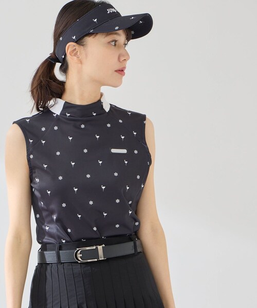 ROPE'（ロペ）の「小紋総柄プリントノースリーブプルオーバー/UV・接触冷感（Tシャツ/カットソー・レディース・ブラック/ホワイト/ベージュ・L/M/S）」の6枚目の写真