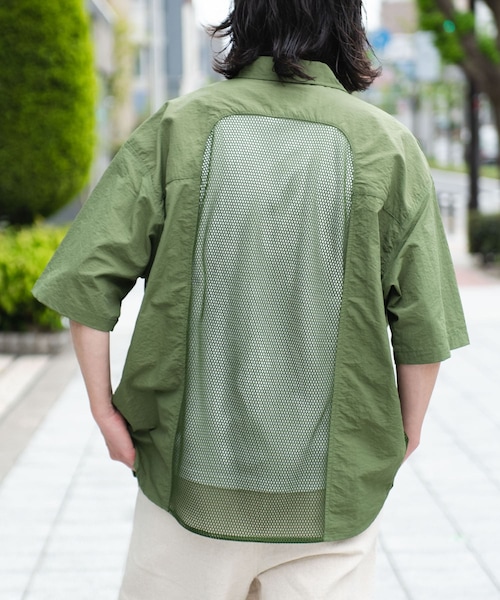URBAN RESEARCH Sonny Label（アーバンリサーチサニーレーベル）の「ARMY TWILL　Nylon OX Mesh H/S Shirts（シャツ/ブラウス・メンズ・BLACK/KHAKI/WHITE・S/M）」の4枚目の写真
