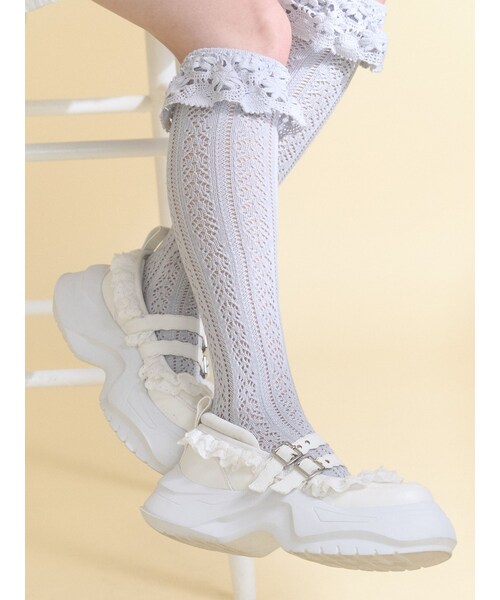 merry jenny（メリージェニー）の「frill mary jane metal sneakers（その他シューズ・レディース・オフホワイト/ブラック/ピンク・S/M/L）」の12枚目の写真