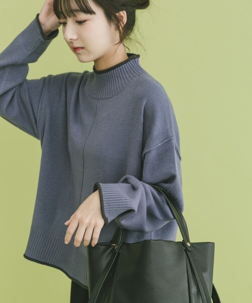 ITEMS URBANRESEARCH（アイテムズ アーバンリサーチ）の「『洗濯可/静電気防止』ハイショクハイネックニット（ニット/セーター・レディース・OFF/GRY/L.GRY/S.BLU/MOC/NVY・Free）」の7枚目の写真