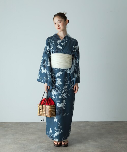 SENSE OF PLACE by URBAN RESEARCH(センスオブプレイスバイアーバンリサーチ)の「浴衣3点セットワンピ(変織紅梅)(その他・レディース・葡萄/朝顔A/朝顔B/向日葵・one/One)」の2枚目の写真