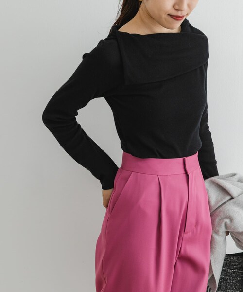 URBAN RESEARCH ROSSO（アーバンリサーチロッソ）の「F by ROSSO　アシメボートネックプルオーバー（Tシャツ/カットソー・レディース・BORDER/OFF WHITE/BLACK・FREE）」の14枚目の写真