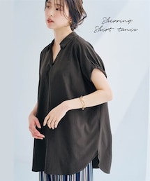 nissen | 袖シャーリングシャツチュニック（吸汗速乾）(チュニック)