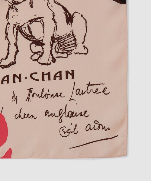 ROPE'（ロペ）の「ロートレックグラフィカルシルクスカーフ（バンダナ/スカーフ・レディース・ブラック/オフホワイト/パープル/ワイン・F）」の7枚目の写真