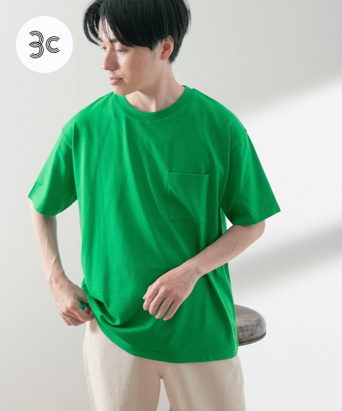 ITEMS URBANRESEARCH（アイテムズ アーバンリサーチ）の「USAコットン ムジポケットTシャツ（Tシャツ/カットソー・メンズ・BLU/OFF/BLK/GRN/YEL・M/L）」の3枚目の写真