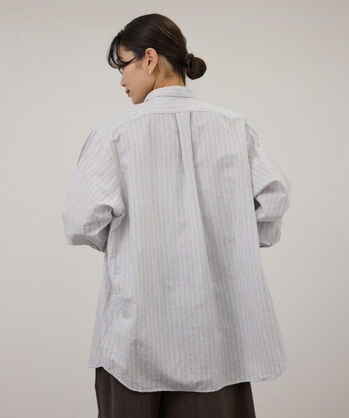 ADAM ET ROPE'(アダムエロペ)の「【INDIVIDUALIZED SHIRTS for SALON】別注ストライプシャツ L.BLUE BASE ORANGE ST(シャツ/ブラウス・レディース・ブルー系・F)」の20枚目の写真