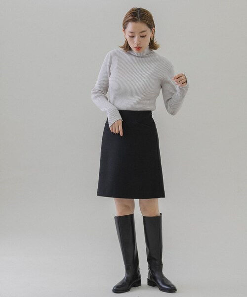 URBAN RESEARCH Sonny Label（アーバンリサーチサニーレーベル）の「メルトン風台形ミニスカート（スカート・レディース・ブラック/ベージュ・36/38）」の8枚目の写真