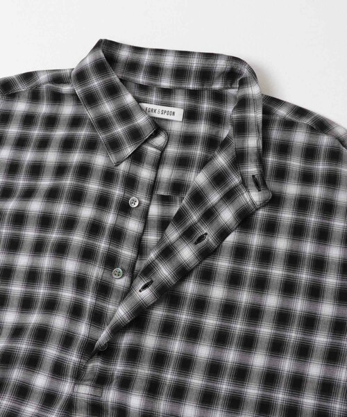 URBAN RESEARCH DOORS（アーバンリサーチドアーズ）の「FORK&SPOON　コットンレーヨンチェックシャツ（シャツ/ブラウス・レディース・OFFｘBLK/CCLｘBRN・1）」の12枚目の写真