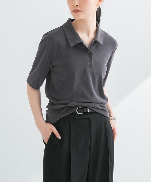 URBAN RESEARCH(アーバンリサーチ)の「パイルポロ衿カットソー(Tシャツ/カットソー・レディース・GRAY/YELLOW・FREE)」の3枚目の写真