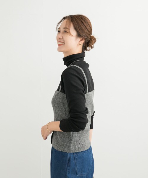 URBAN RESEARCH DOORS（アーバンリサーチドアーズ）の「リブニットビスチェ（その他トップス・レディース・杢CHARCOAL/BEIGE・M）」の9枚目の写真