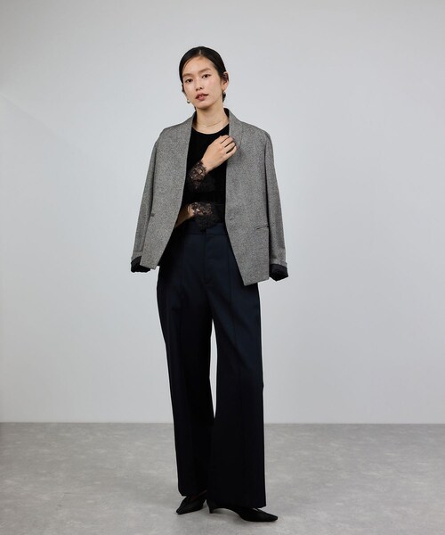 ROPE'（ロペ）の「レース袖シアーベロアカットソー/イージーケア（Tシャツ/カットソー・レディース・ブラック/ブラウン/ピンク系・F）」の8枚目の写真
