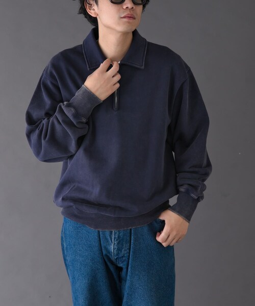 URBAN RESEARCH DOORS（アーバンリサーチドアーズ）の「FORK&SPOON　サンブリーチハーフジップスウェット（スウェット・メンズ・RED/NAVY・4/5）」の10枚目の写真