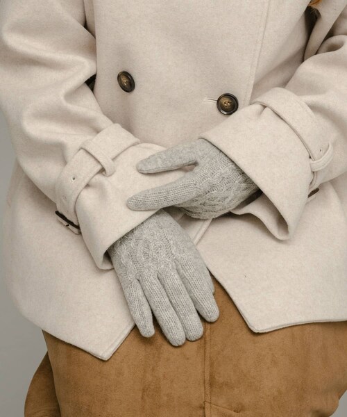 URBAN RESEARCH Sonny Label（アーバンリサーチサニーレーベル）の「ケーブルニットグローブ（ベルト・レディース・Lグレー/ブラック/チャコール・One）」の9枚目の写真