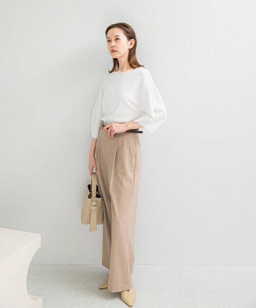 URBAN RESEARCH ROSSO（アーバンリサーチロッソ）の「ウール混防シワハイウエストワイドスラックス（その他パンツ・レディース・L/BEIGE/GRAY/STLYPE・34/36/38/TALL）」の17枚目の写真