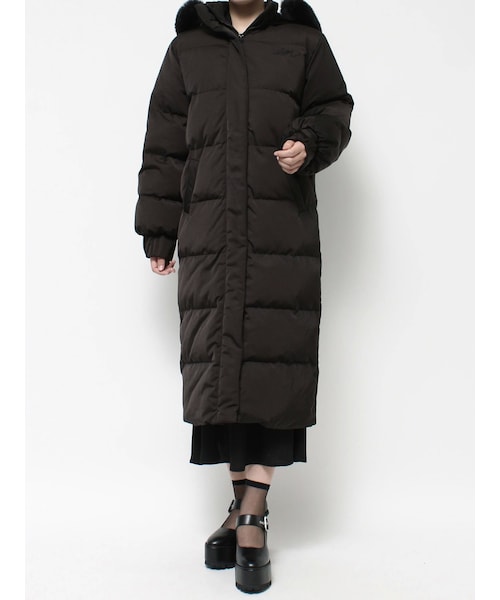 EATME（イートミー）の「フードダウンコート（ダウンジャケット/コート・レディース・ブラック/オフホワイト・F）」の5枚目の写真