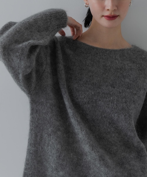 URBAN RESEARCH（アーバンリサーチ）の「ヘアリールーズニット（ニット/セーター・レディース・L.PINK/RED/L.BLUE/TOP GRAY/OFF WHITE・Free）」の6枚目の写真