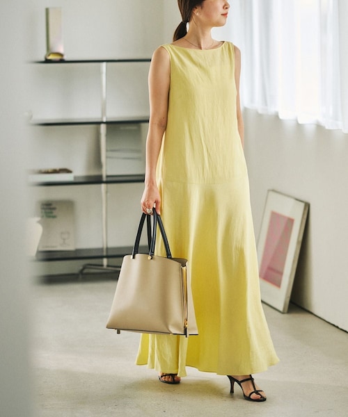 ROPE'(ロペ)の「【E'POR】【WEB限定】Y BAG Medium+/A4対応・通勤(トートバッグ・レディース・キナリ/ベージュ/ブルー系・F)」の2枚目の写真