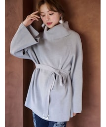 MERCURYDUO | ベルテッドオフタートルニット(ニット/セーター)