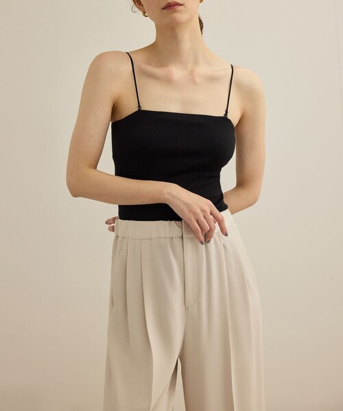 ROPE'（ロペ）の「カップ付きオーガニックコットンキャミソール/洗える（キャミソール・レディース・ブラック/ホワイト・F）」の2枚目の写真