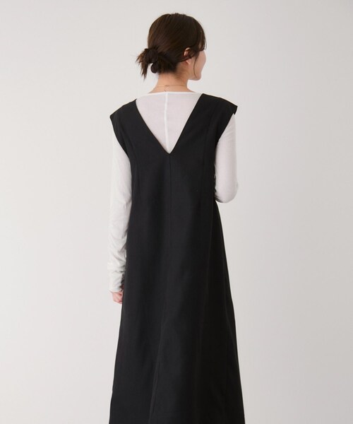 Jayro(ジャイロ)の「フロントベルトVネックワンピース(ワンピース・レディース・ブラック/オフホワイト/ダークブラウン/ピンク・M)」の12枚目の写真