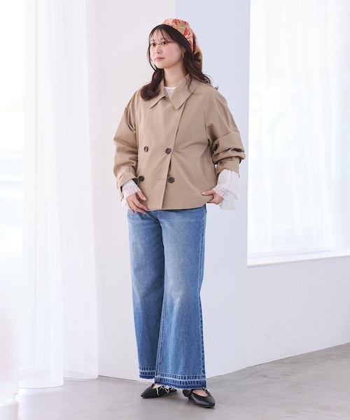 VIS（ビス）の「アソート柄スカーフ 90cm（バンダナ/スカーフ・レディース・ベージュ系/ネイビー系・F）」の5枚目の写真