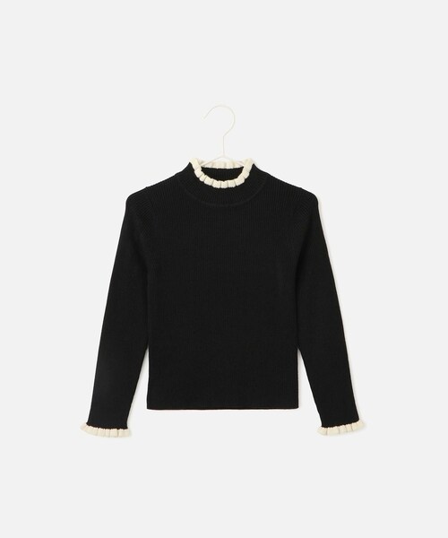 ROPE' PICNIC(ロペピクニック)の「【KIDS/キッズ】アンチピリングフリルニットプルオーバー/リンクコーデ(ニット/セーター・キッズ・ブラック/キナリ/キナリ系・120/130/140/150)」の11枚目の写真