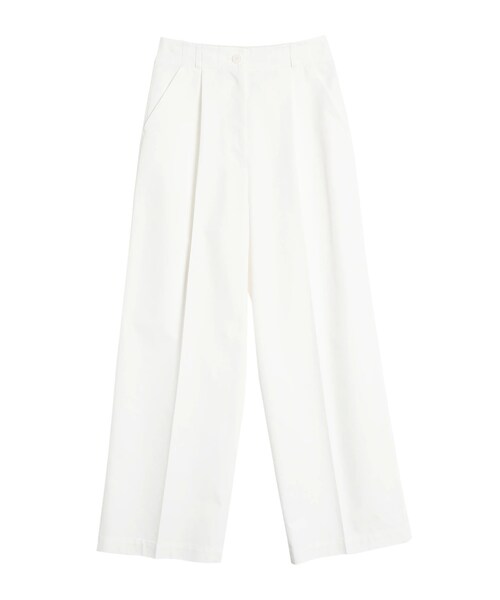 ELENDEEK（エレンディーク）の「UPRIGHT WIDE CHINO PT（チノパンツ・レディース・オフホワイト/ブラック/ベージュ・02/01）」の2枚目の写真