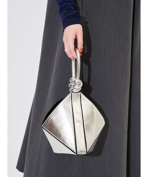 ELENDEEK（エレンディーク）の「TRIANGLE 2WAY BAG（ハンドバッグ・レディース・ブラック/ライトイエロー/シルバー・F）」の9枚目の写真