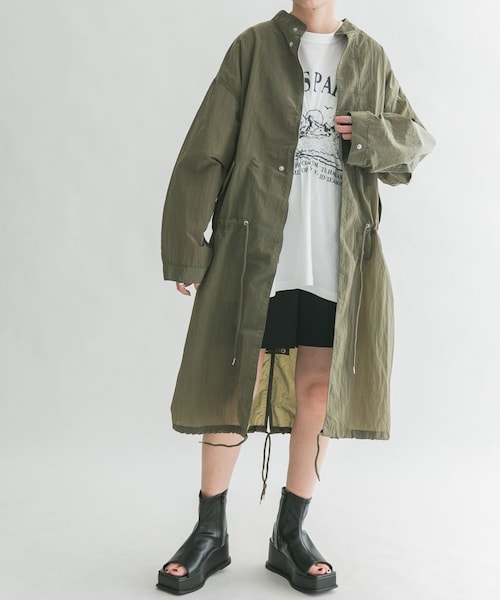 KBF（ケイビーエフ）の「ナイロンモッズコート（モッズコート・レディース・OFF/D.KHAKI・one）」の2枚目の写真