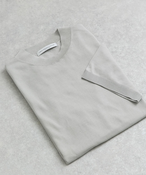 URBAN RESEARCH DOORS(アーバンリサーチドアーズ)の「LIFE STYLE TAILOR ハイゲージクルーネック半袖ニット(シャツ/ブラウス・メンズ・IVORY/NAVY/GREEN/BLUE GRAY・M/L)」の1枚目の写真