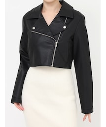 RESEXXY | フェイクレザーライダースジャケット(ライダースジャケット)