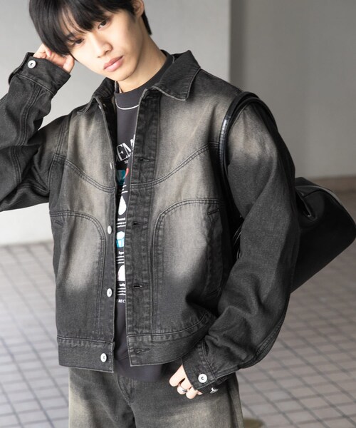 SENSE OF PLACE by URBAN RESEARCH(センスオブプレイスバイアーバンリサーチ)の「『ユニセックス』『セットアップ対応』ヴィンテージライクデニムブルゾン(デニムジャケット・メンズ・D.INDIGO/BLACK・M/L)」の18枚目の写真