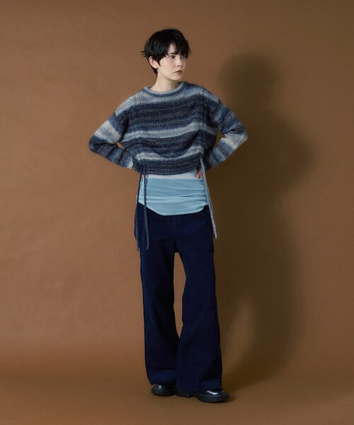 THE GOODLAND MARKET（ザグッドランドマーケット）の「cwtch　PSYCHEDELIC KNIT TOPS（ニット/セーター・レディース・NAVY/YELLOW・Free）」の6枚目の写真