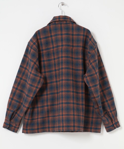 SENSE OF PLACE by URBAN RESEARCH(センスオブプレイスバイアーバンリサーチ)の「ヘビーネルチェックシャツジャケット(テーラードジャケット・メンズ・NVY×ORG/BRN×BEG・M/L)」の12枚目の写真