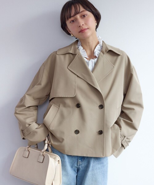 ROPE' PICNIC（ロペピクニック）の「ショート丈トレンチコート/撥水・花粉ガード（トレンチコート・レディース・ベージュ/カーキ/ネイビー・F）」の18枚目の写真