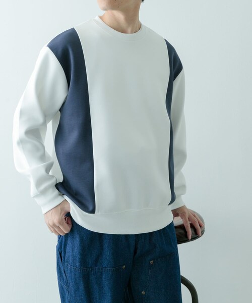 ITEMS URBANRESEARCH（アイテムズ アーバンリサーチ）の「ストレッチダンボール 切替トップス B（スウェット・メンズ・NVY/MOC/BLK・M/L）」の10枚目の写真