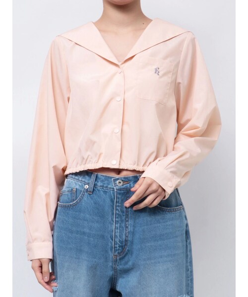 CALNAMUR（カルナムール）の「SAILOR COLLAR BLOUSON/セーラーカラーブルゾン（ブルゾン・レディース・ホワイト/ピンク/ネイビー・F）」の8枚目の写真