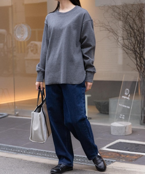 URBAN RESEARCH DOORS（アーバンリサーチドアーズ）の「FORK&SPOON　ヘビーフライスクルーネックプルオーバー（Tシャツ/カットソー・レディース・KHAKI/OATMEAL/TOP CCL・1）」の9枚目の写真