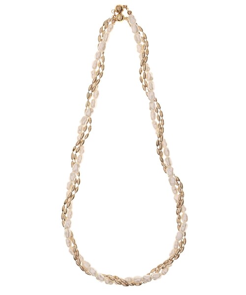 ELENDEEK（エレンディーク）の「PEARL&CHAIN DOUBLE NECKLACE（ネックレス・レディース・シルバー/ゴールド・F）」の5枚目の写真