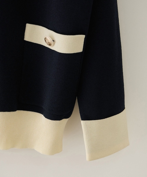 VIS(ビス)の「【POLO BCS】VIS別注バイカラーVネックニットカーディガン(カーディガン/ボレロ・レディース・ネイビー/ワイン・F)」の9枚目の写真