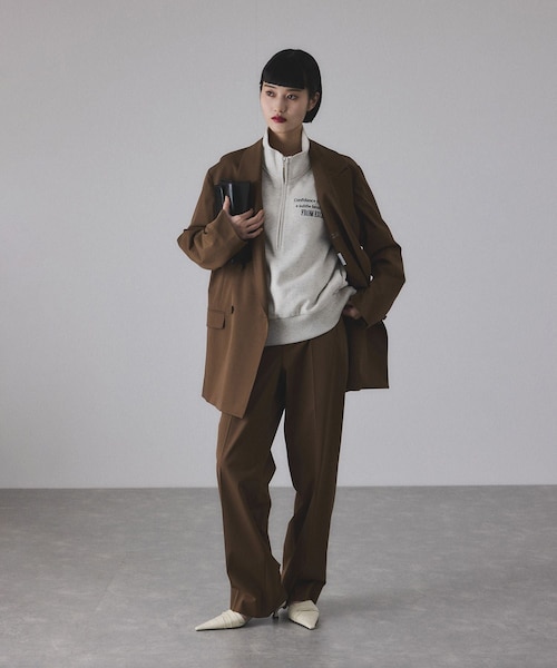 ADAM ET ROPE'(アダムエロペ)の「【サステナブル】ダブルブレストジャケット(テーラードジャケット・レディース・ブラック/グレー/ブラウン系・36/38)」の8枚目の写真