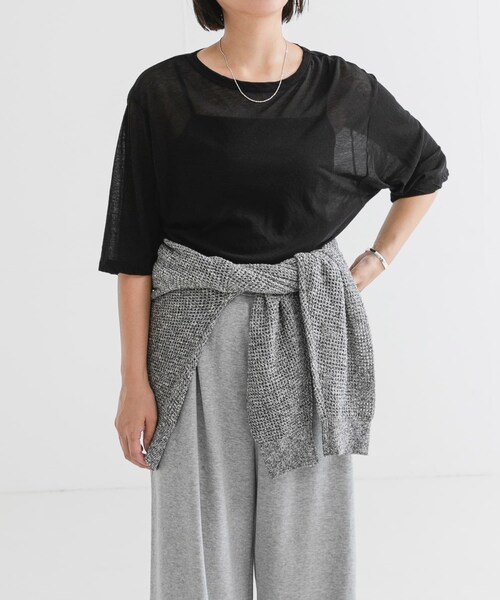 URBAN RESEARCH（アーバンリサーチ）の「new basic　ドライツイストシアーTシャツ（Tシャツ/カットソー・レディース・BLACK/WHITE/NAVY/BURGUNDY/CHARCOAL・FREE）」の20枚目の写真