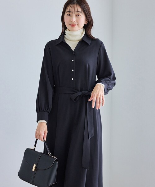 ROPE' PICNIC（ロペピクニック）の「リボンシャツワンピース（シャツワンピース・レディース・ベージュ/ネイビー・L/M/S）」の22枚目の写真