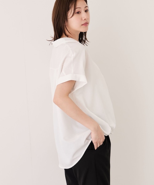 Jayro(ジャイロ)の「裾タック半袖ブラウス(シャツ/ブラウス・レディース・ブラック/チャコール/ホワイト系/ベージュ系/ブルー系・M)」の21枚目の写真