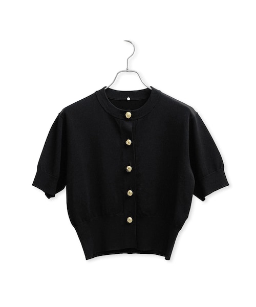 ADAM ET ROPE'(アダムエロペ)の「【サステナブル】2WAYカラー付カーディガン(カーディガン/ボレロ・レディース・ブラック/オフホワイト/サックス・F)」の15枚目の写真