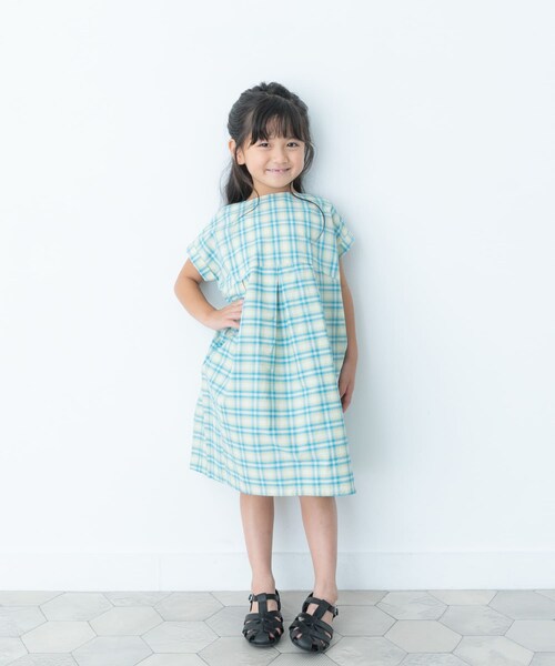 URBAN RESEARCH DOORS（アーバンリサーチドアーズ）の「カラーチェックワンピース(KIDS)（ワンピース・キッズ・BLUE/AZUKI・105/120/135）」の13枚目の写真