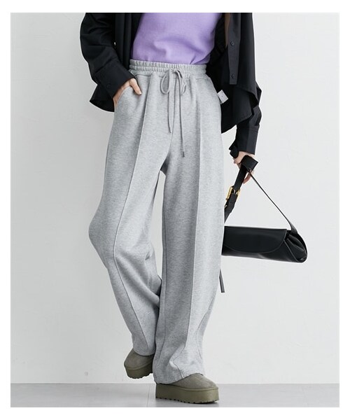 nissen（ニッセン）の「ドロストワイドパンツ（パンツ・レディース・杢グレー/黒・S/M/L/LL）」の8枚目の写真